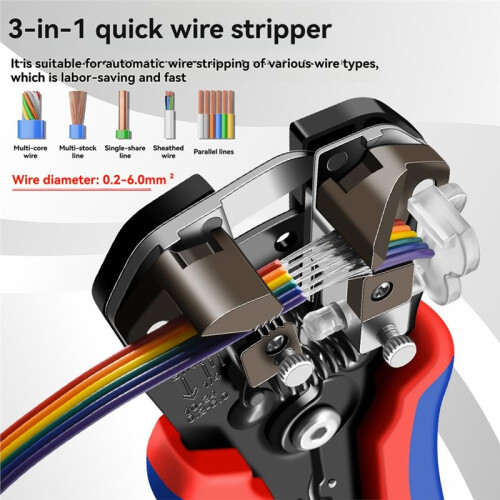 SJ-D2 Upgraded 3IN1 Wire Stripper Tools Multitool Pliers Automatic Stripping Cutter Crimping Cable Wire Electrician Tool 1
