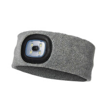 LED Beanie Hat with Light Rechargeable Headlamp Cap Winter Warm Knitted Hats Headlight Flashlight Running Hiking Camping Gray