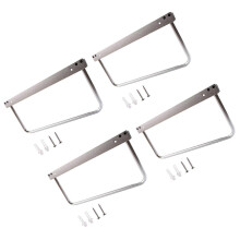 (Silver pack of four) Space Efficient Boot Organizer Foldable Aluminum Storage with Non Slip Base Camping Shoe Shelf for Travel Trailers  White