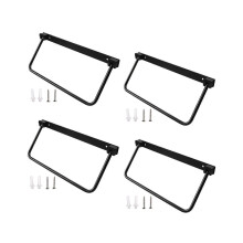 (Black pack of four) Space Efficient Boot Organizer Foldable Aluminum Storage with Non Slip Base Camping Shoe Shelf for Travel Trailers  White