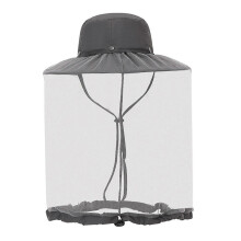 (Total Height 43cm, Dark Gray) Head Net Hat Lightweight Casual with Veil Mesh Hiking Camping Beekeeping Hat Beige