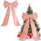 Roze satijnen kerststrik van 1,80 m 2