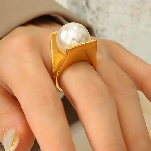Übertriebene Stile, Y-Ringe mit Perlenakzent,-Goldene Nr. 8 2