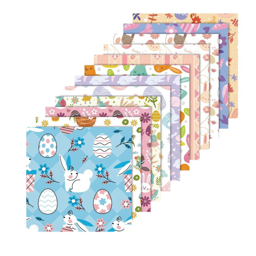 Easter DIY Paper Set Bunny Egg Floral 12 Sheets 6x6 Inch 1