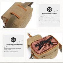 Canvas SLR Camera Bag Single Messenger Bags Waterproof Wear-Resistant Shoulder Photography Backpacks Khaki