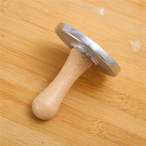 Decorative Cookie Stamp Press with Wooden Handle and Metal Pattern Discs for Baking B 2