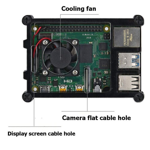 9 Layers Box Shell with Cooling Fan,Stackable Transparent Enclosure for Raspberry Pi 4 B,Protective Cover with Heatsinks 1