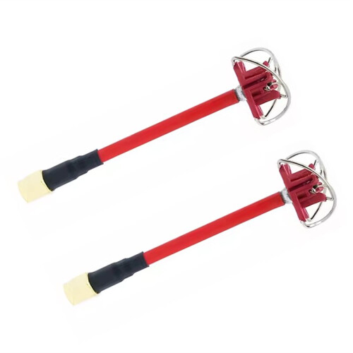 2pcs 5.8GHz Cloverleaf Antenna FPV Receiver Transmitter 5dbi RHCP RP-SMA Red 1