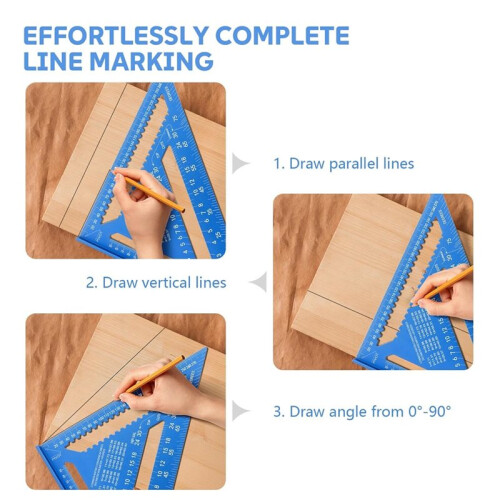 Carpenter Square,12 Inch Rafter Square Wood Working Tools, SAE & Metric Dual Scale Carpenter Measuring Tool 2