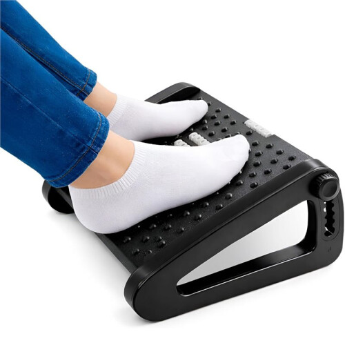 Ergonomic Foot Rest with Adjustable Height & Massage Rollers for Enhanced Posture & Comfort 1