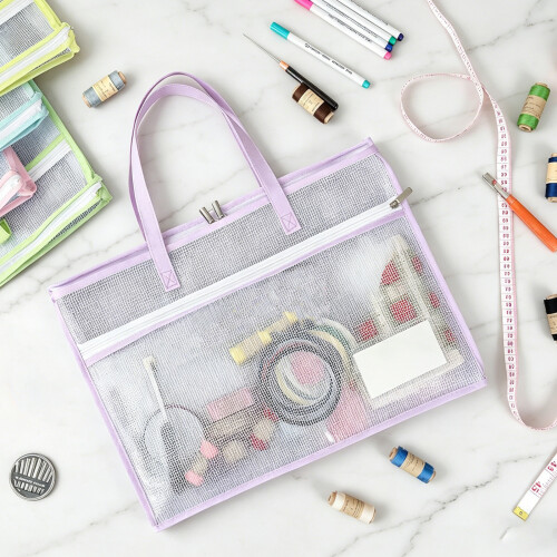 Transparent PVC Sewing Project Bag With Zippered-5 piece set 1