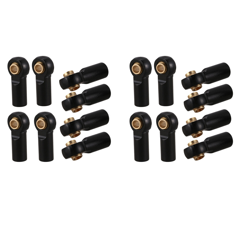 16Pcs M3 Joint Link Bar Rod Seals Tie Rod End For 1/10 Rc Truck Car Truck Buggy Black 6031995470732