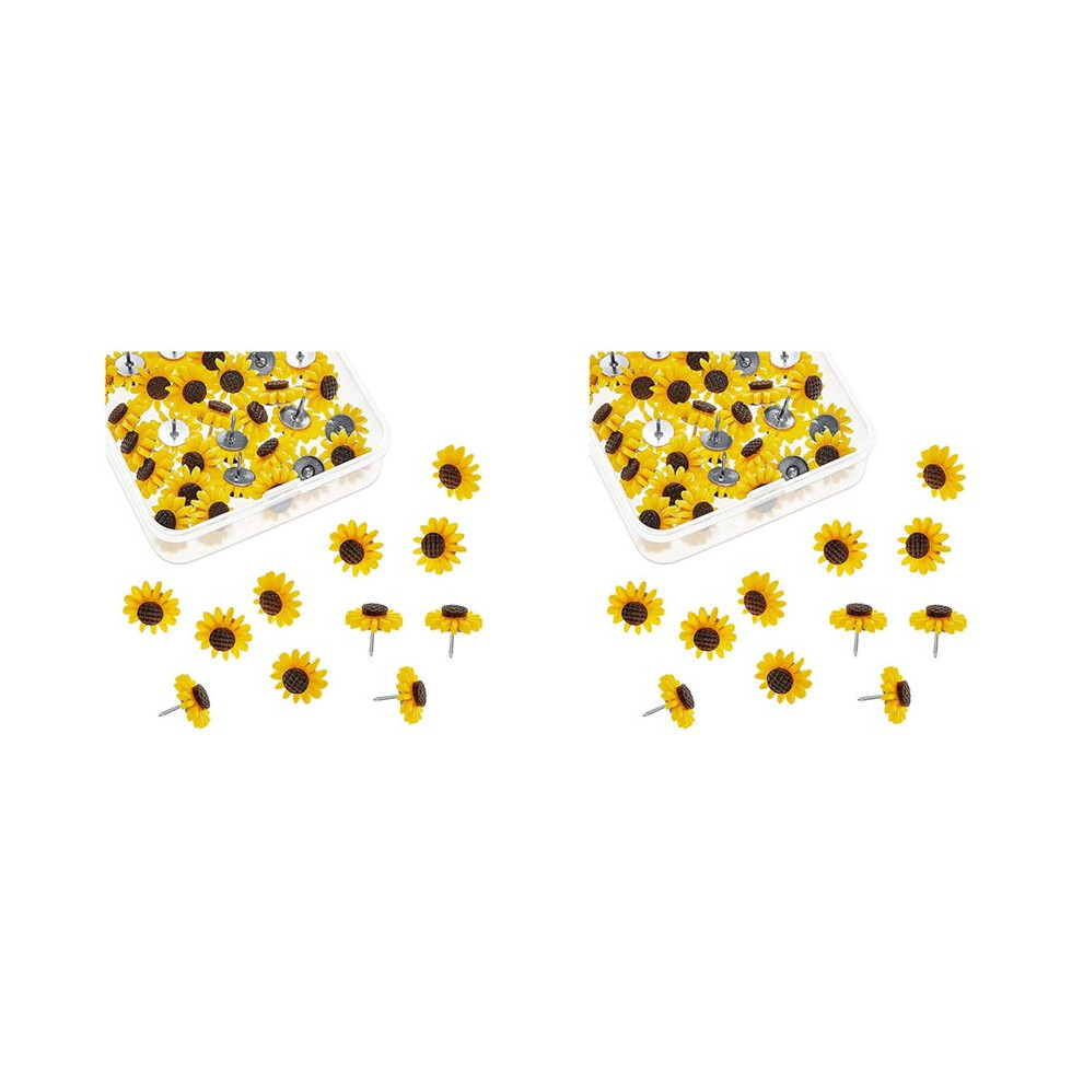 Sunflower Push Pins Sunflower Tacks Flower Cork Board Tacks Sunflower Thumb Tacks For Photos Wall Maps (80Pcs) 4712094628935