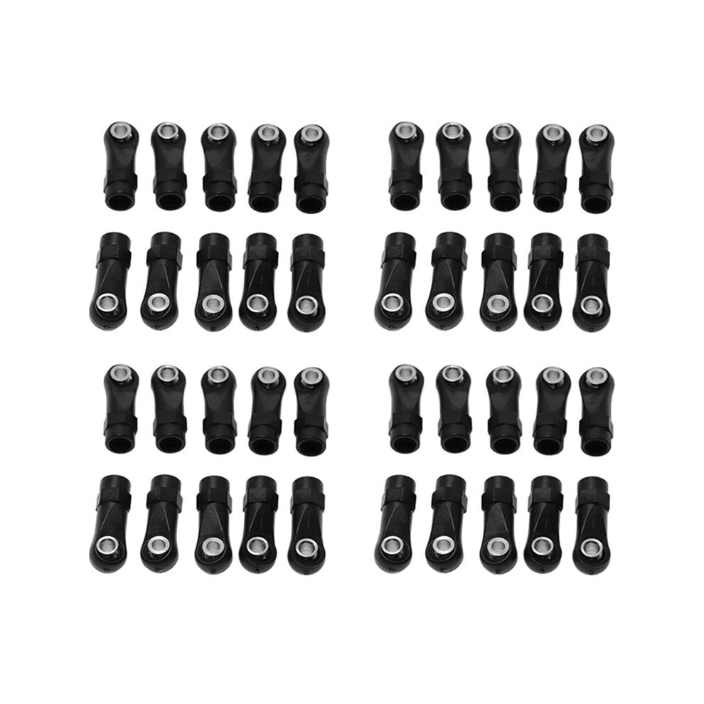 40Pcs Plastic M4 Rod End Link Linkage Balls Joint For 1/10 Rc Car Crawler Axial Scx10 Ii 90046 Trx4,A Black 4711382248923