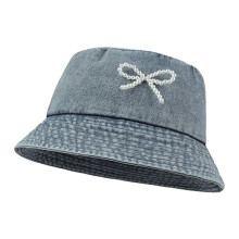 (medium blue) Girl Pearl Bowknot Bucket Hat Outdoor Summer Spring Camping Beach Getaways Fisherman Hat Sunproof Gifts for Girlfriend  medium blue