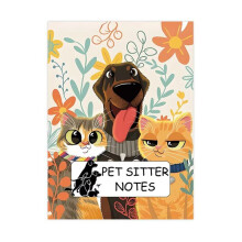 Cartoon PetSitter Diary Book Cute Pets Daily Information Note Book for Dogs Cats Little Pets Lovers Accessories