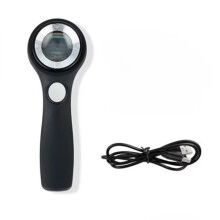 60X Portable Magnifying Glass Uv Illuminated Light USB Rechargeable Reading Jewelers Loupe Pocket Handheld Magnifiers