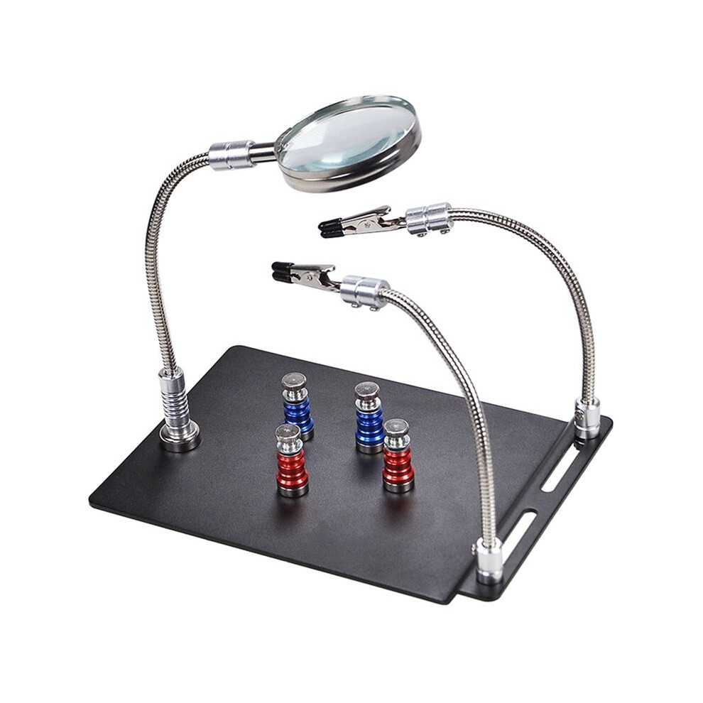 Magnetic Magnifying Glass PCB Circuit Board Holder Flexible Arm Soldering Welding Station Soldering Iron Stand