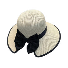 (Beige) Bowknot Straw Hat Sunproof Hat Fisherman Hat Summer Panama Hat For Women Teens Outdoor Enthusiasts and Camping Headpiece  Khaki