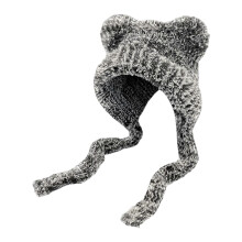 (black gray) Unisex Teddies Bear Hat Plush Thickened Hat Cold Weather Hat Warm Winter Hat for Winter Outdoor Activity  black gray