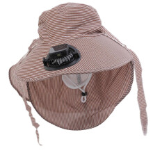 (Khaki) Rechargeable Solar Fan Hat With Cooling Fan And Neck Cover Design for Adult Outdoor Activity Camping Hiking Headwear  Purple