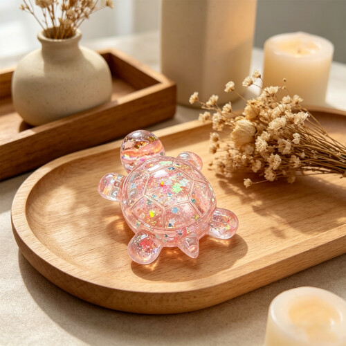 Pack Of 5 Dynamic Liquid Flowing Turtles Statues-Pink 2