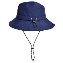 (Navy Blue) Summer Waterproof Packable Bucket Hat Portable Breathable Unisex Hat For Picnic Camping