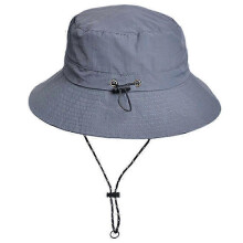 (Dark Gray) Summer Waterproof Packable Bucket Hat Portable Breathable Unisex Hat For Picnic Camping