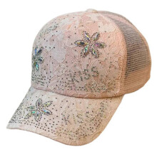 Woman Girl Baseball Caps with Lace Floral Pattern Adult Breathable Visors Hat Gathering Teens Sunproof Hat for Camping  Pink One Size