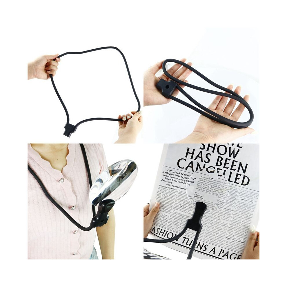 Portable Neck Flexible Magnifier Hanging 3X 10X Magnifying Glass Loupe for Seniors Reading Sewing Jewels