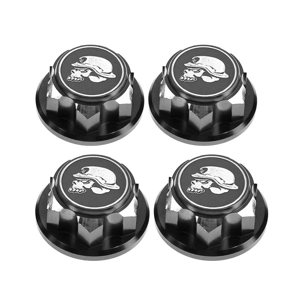 4Pcs 17Mm M12 Metal Wheel Hex Nut Cover For 1/7 King Motor Rc Rally Car Arrma Mojave Upgrades Parts, Black 6033402109747