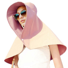 (Pink) Adjustable Sunproof Hat For Women Face Coverage Hat For Daily Wear And Outdoor Activity with Neck Covering Shawl  Gray