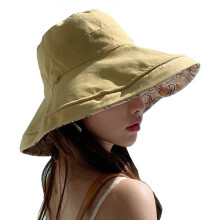 (Yellow) Summer Bucket Hat for Girls Women Commute Reversible for Camping Climbing Fishing Mountaineering Lovers Sunscreen  Yellow