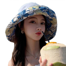 (Blue) Summer Bucket Hat for Girls Women Commute Reversible for Camping Climbing Fishing Mountaineering Lovers Sunscreen  Yellow
