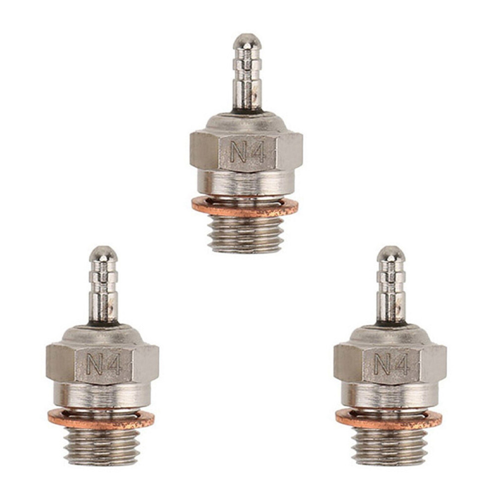 3X N4 Glow Plug For 1/10 Hpi Hsp Rc Car Boat 4713634444190