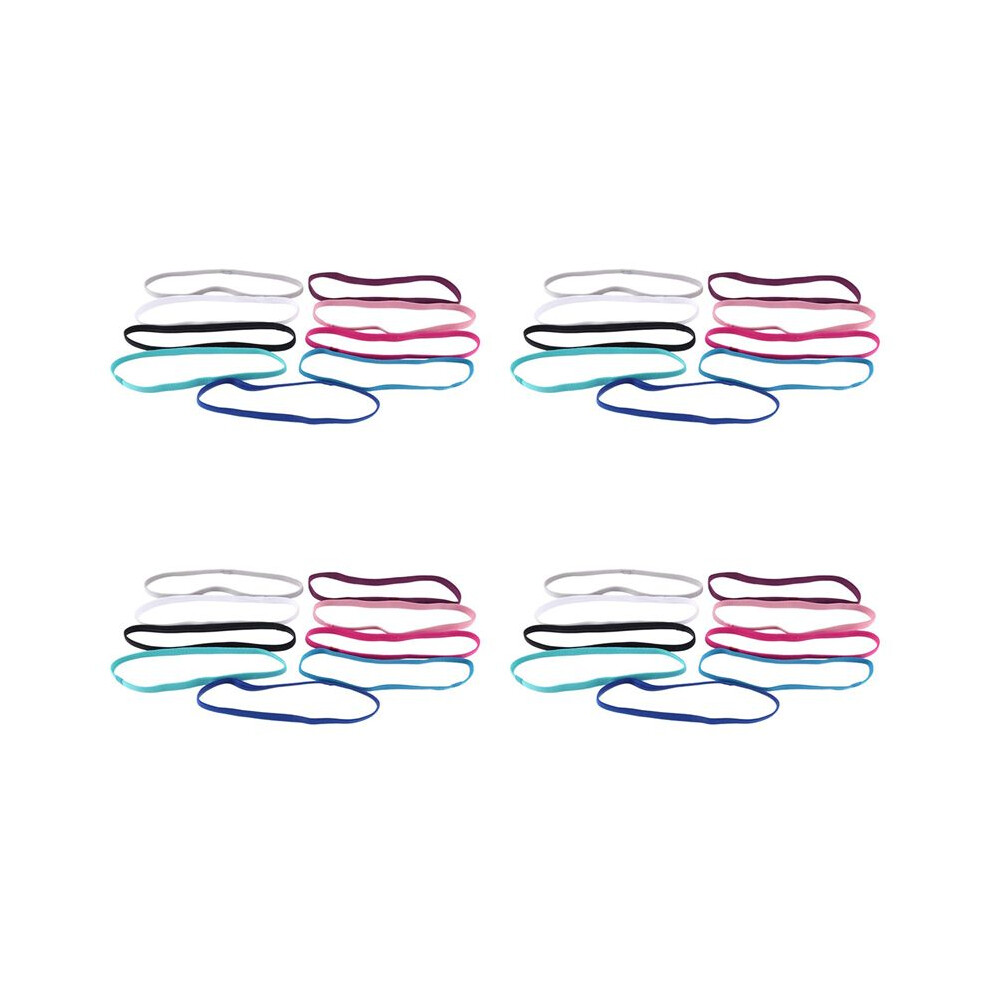 36x Thick Non-Slip Elastic Sport Headbands Hair Headbands,Exercise Hair and Sweatbands for Women and Men Multicolor