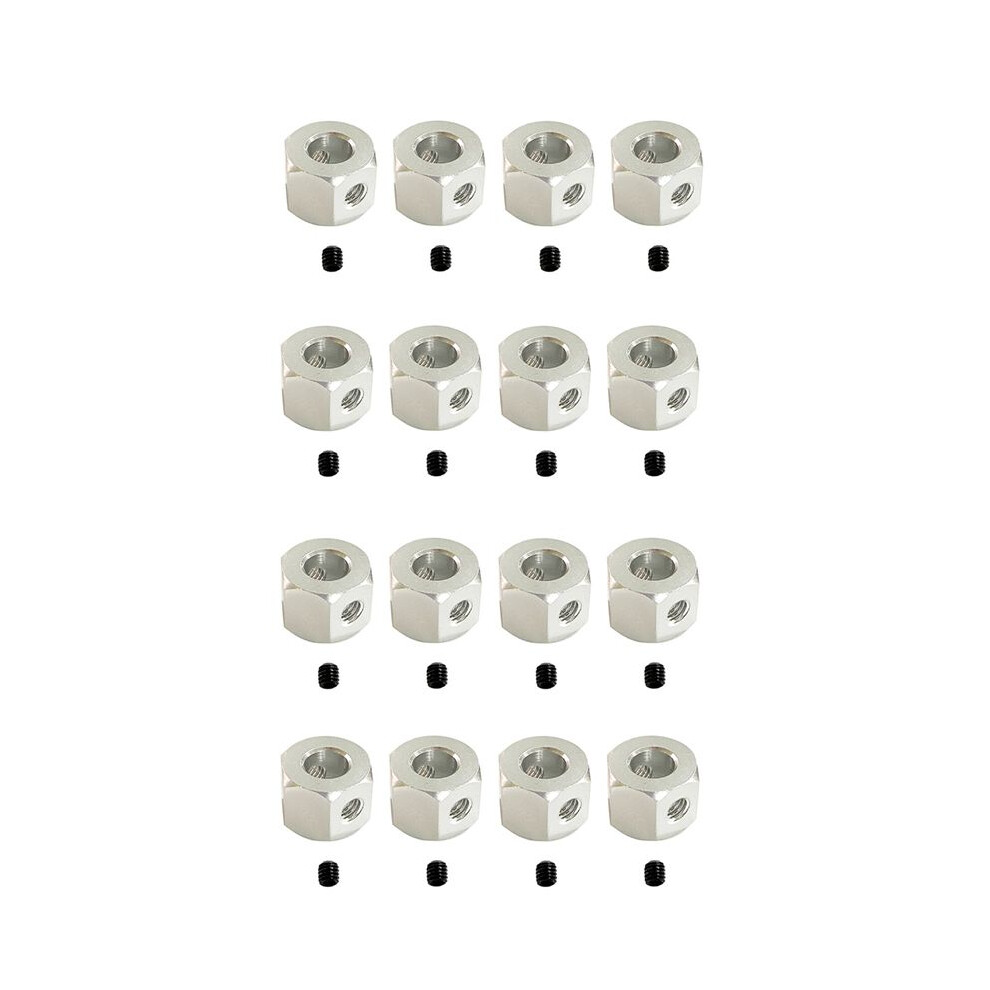 16Pcs 5Mm To 12Mm Metal Combiner Wheel Hub Hex Adapter For Wpl D12 C14 C24 B14 B16 Mn D90 D91 Silver 6032031539482