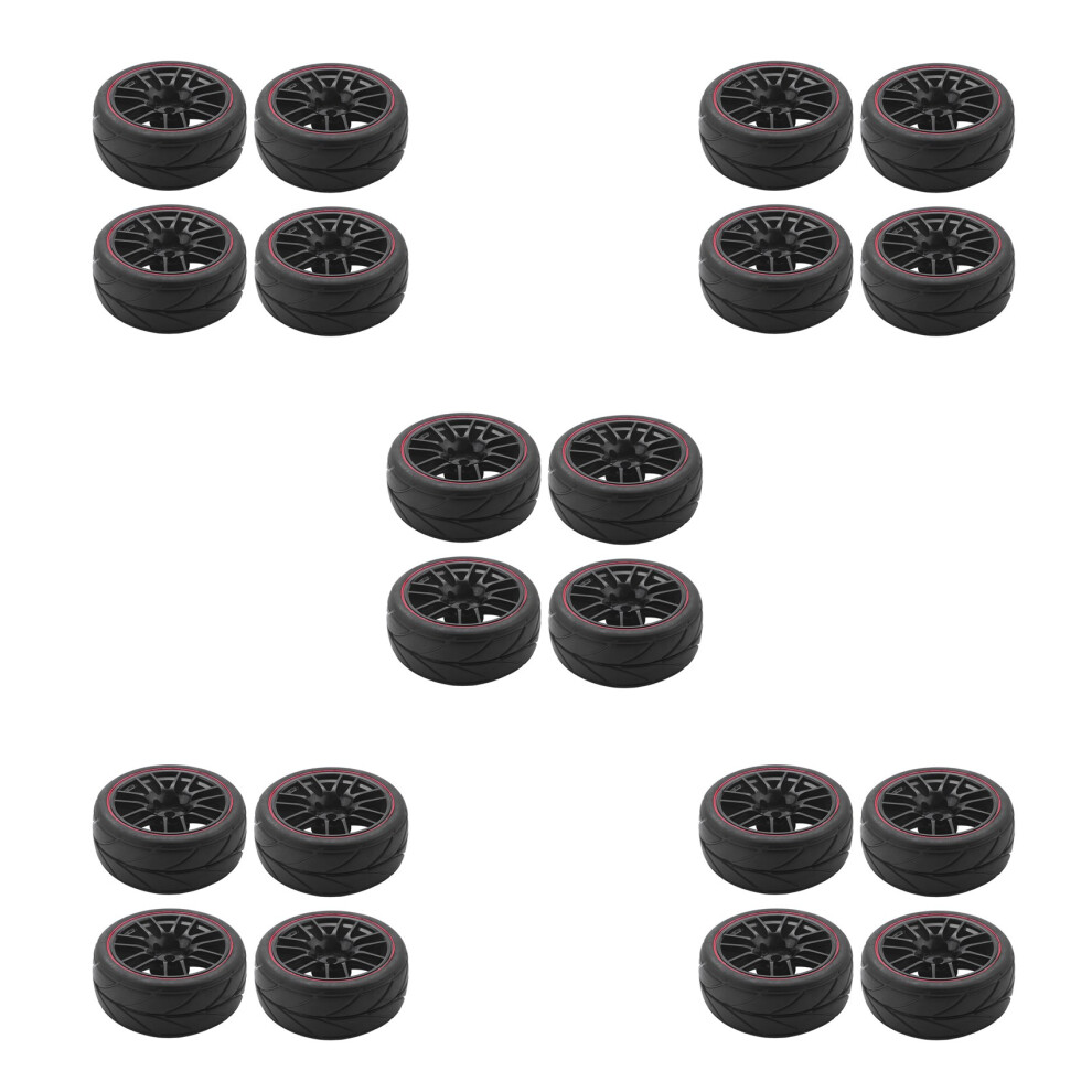 20Pcs 12Mm Hub Wheel Rims & Rubber Tires For Rc 1/10 -Road Touring Drift Car R 6033113239962