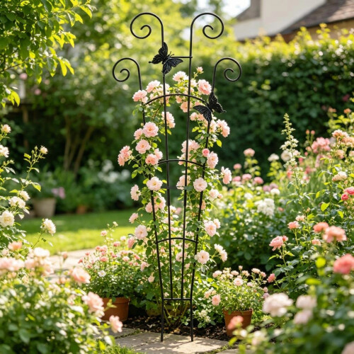 Iron Plant Climbing Frame Support For Outdoor-butterfly1 type 2