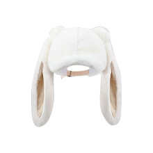 (Khaki) Cartoon Rabbit Hat Detachable Ear for Outdoors Furry Skiing with Large Furry Ears Winter Beanie for Skiing Camping  Rose Pink