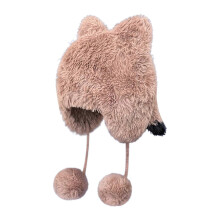 (mocha color) Oversized Kitten Hat Camping Photo Props New Year Thick Winter Hat Adults Kids Furry Cat Ears Y2K Photo Props  White