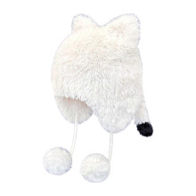 (White) Oversized Kitten Hat Camping Photo Props New Year Thick Winter Hat Adults Kids Furry Cat Ears Y2K Photo Props  White