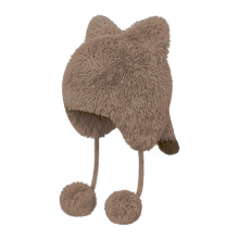 (Khaki) Oversized Kitten Hat Camping Photo Props New Year Thick Winter Hat Adults Kids Furry Cat Ears Y2K Photo Props  White