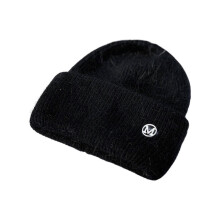 (Black) Solid Color Beanie Hat Trendy Letter for M Knitted Hat Thermal Woolen Hat Windproof Ear for Protection for Chilly Outdoo  Mocha