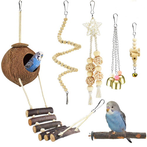 Entertaining Bird Play Set Featuring Suspended Rest Place And 1