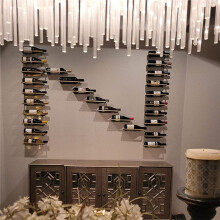 ADUWRSE Soporte de Pared para Copas de Vino, Organizador de Metal para Bar y Cocina, Color Dorado