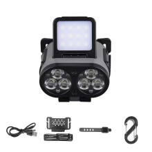 (Gray) Dimmable LED Hard Hat Lights Motion Sensor Induction Headlamp Replacement Clip On Cap Light for Fishing Camping Multicolor