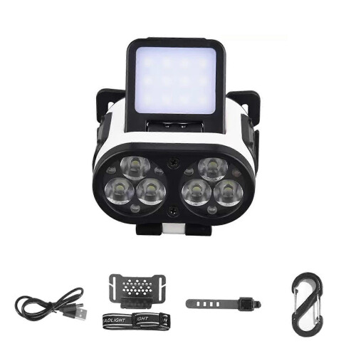(White) Dimmable LED Hard Hat Lights Motion Sensor Induction Headlamp Replacement Clip On Cap Light for Fishing Camping Multicolor