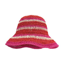 (rose Red) Summer Sunshades Straw Weaving Hat Ladies Anti-Uv Fisherman Hat Seaside Summer Travel Shopping Camping Sunproof Hat  rose Red