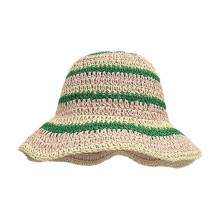 (Green) Summer Sunshades Straw Weaving Hat Ladies Anti-Uv Fisherman Hat Seaside Summer Travel Shopping Camping Sunproof Hat  rose Red